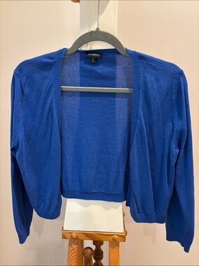 Talbots Royal Blue Cropped Open Cardigan Shrug